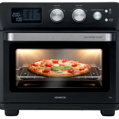 Kenwood 2-in-1 25L Toaster Oven+Air Fryer - Oven Toaster Grill with Large Capacity, Rotisserie Function for Frying, Roasting, Grilling, Broiling, Baking, Browning, Defrosting, Heating MOA25.600BK Black