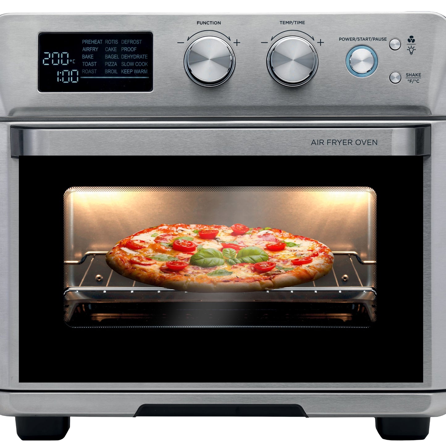 KENWOOD 2-in-1 25L Toaster Oven+Air Fryer-Oven Toaster Grill with Large Capacity, Rotisserie Function for Frying, Roasting, Grilling, Broiling, Baking, Browning, Defrosting, Heating MOA26.600SS Silver