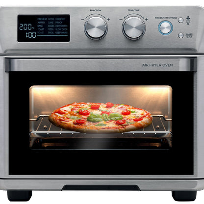 KENWOOD 2-in-1 25L Toaster Oven+Air Fryer-Oven Toaster Grill with Large Capacity, Rotisserie Function for Frying, Roasting, Grilling, Broiling, Baking, Browning, Defrosting, Heating MOA26.600SS Silver