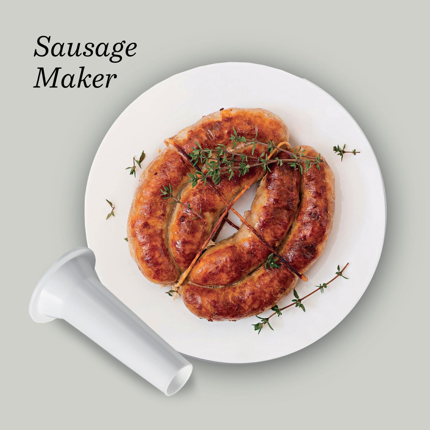 KENWOOD Meat Grinder 2100W Meat Mincer with Kibbeh Maker, Sausage Maker, Biscuit Attachment, Feed Tube Pusher, 3 Stainless Steel Screens for Fine, Medium & Coarse Results MGP40.000WH White