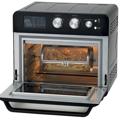 Kenwood 2-in-1 25L Toaster Oven+Air Fryer - Oven Toaster Grill with Large Capacity, Rotisserie Function for Frying, Roasting, Grilling, Broiling, Baking, Browning, Defrosting, Heating MOA25.600BK Black