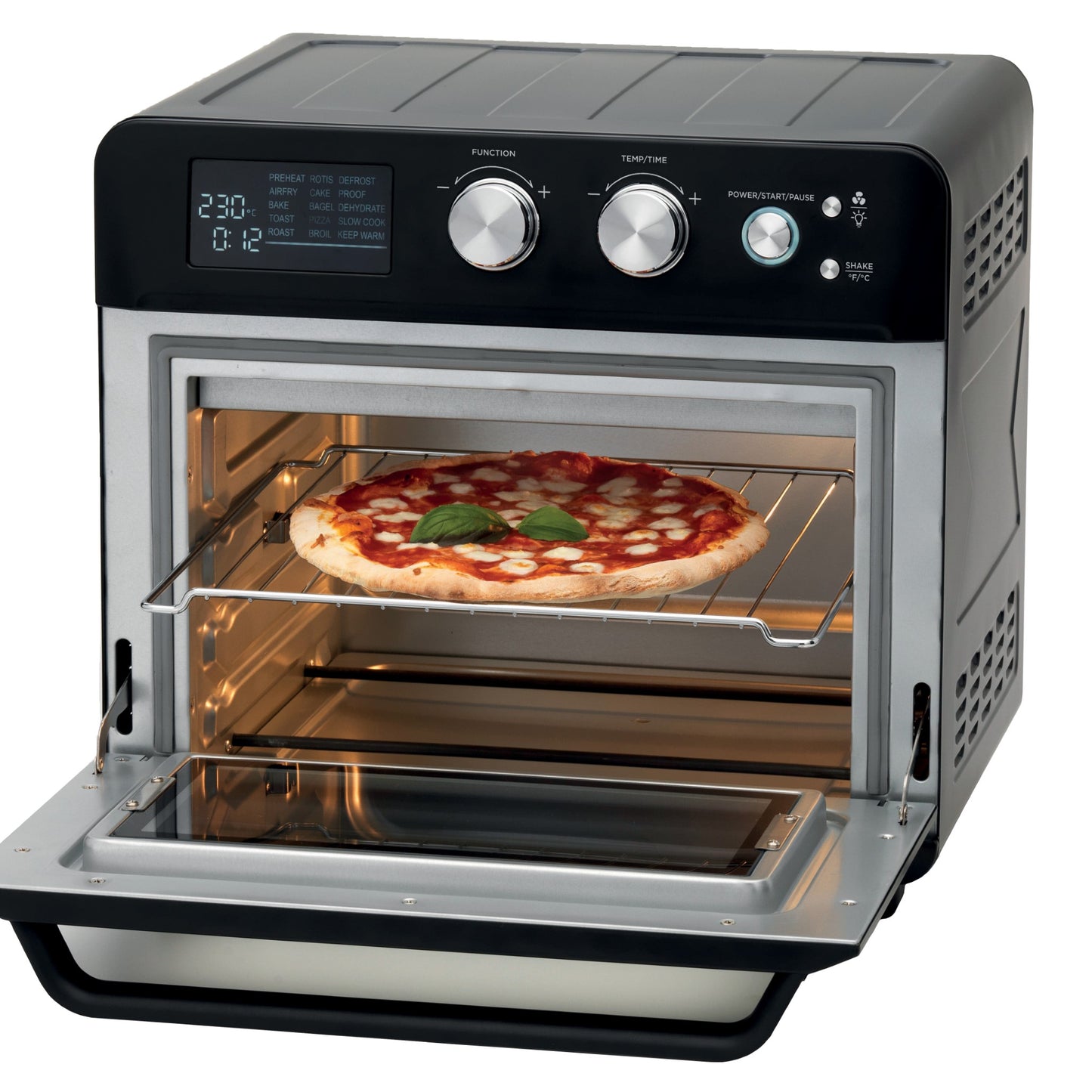 Kenwood 2-in-1 25L Toaster Oven+Air Fryer - Oven Toaster Grill with Large Capacity, Rotisserie Function for Frying, Roasting, Grilling, Broiling, Baking, Browning, Defrosting, Heating MOA25.600BK Black