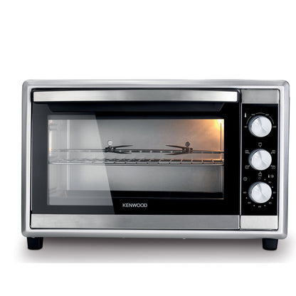 KENWOOD 45L Toaster Oven - Oven Toaster Grill Large Capacity Double Glass Door Multifunctional with Rotisserie and Convection Function for Grilling, Toasting, Broiling, Baking, Defrosting MOM45 Silver