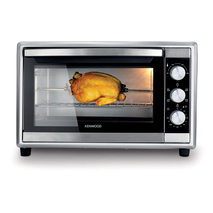 Kenwood 56L Toaster Oven Oven Toaster Grill Large Capacity Double Glass Door Multifunctional With Rotisserie And Convection Function For Grilling, Silver, Stainless Steal, MOM56.000SS