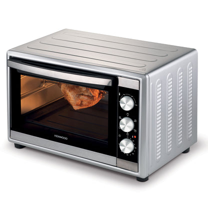 Kenwood 56L Toaster Oven Oven Toaster Grill Large Capacity Double Glass Door Multifunctional With Rotisserie And Convection Function For Grilling, Silver, Stainless Steal, MOM56.000SS