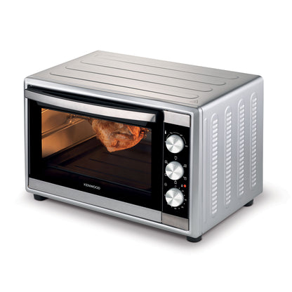 KENWOOD 70L Toaster Oven - Oven Toaster Grill Large Capacity Double Glass Door Multifunctional with Rotisserie and Convection Function for Grilling, Toasting, Broiling, Baking, Defrosting MOM70 Silver