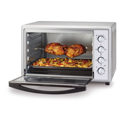 KENWOOD 100L Toaster Oven - Oven Toaster Grill Large Capacity Double Glass Door Multifunctional with Rotisserie and Convection Function for Grilling, Toasting, Broiling, Baking,Defrosting MOM99 Silver