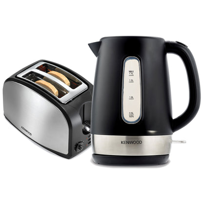 KENWOOD Bundle Breakfast Set With 1.7L Electric Kettle And 2 Slice Bread Toaster Mpm02.000Bk Black/Silver