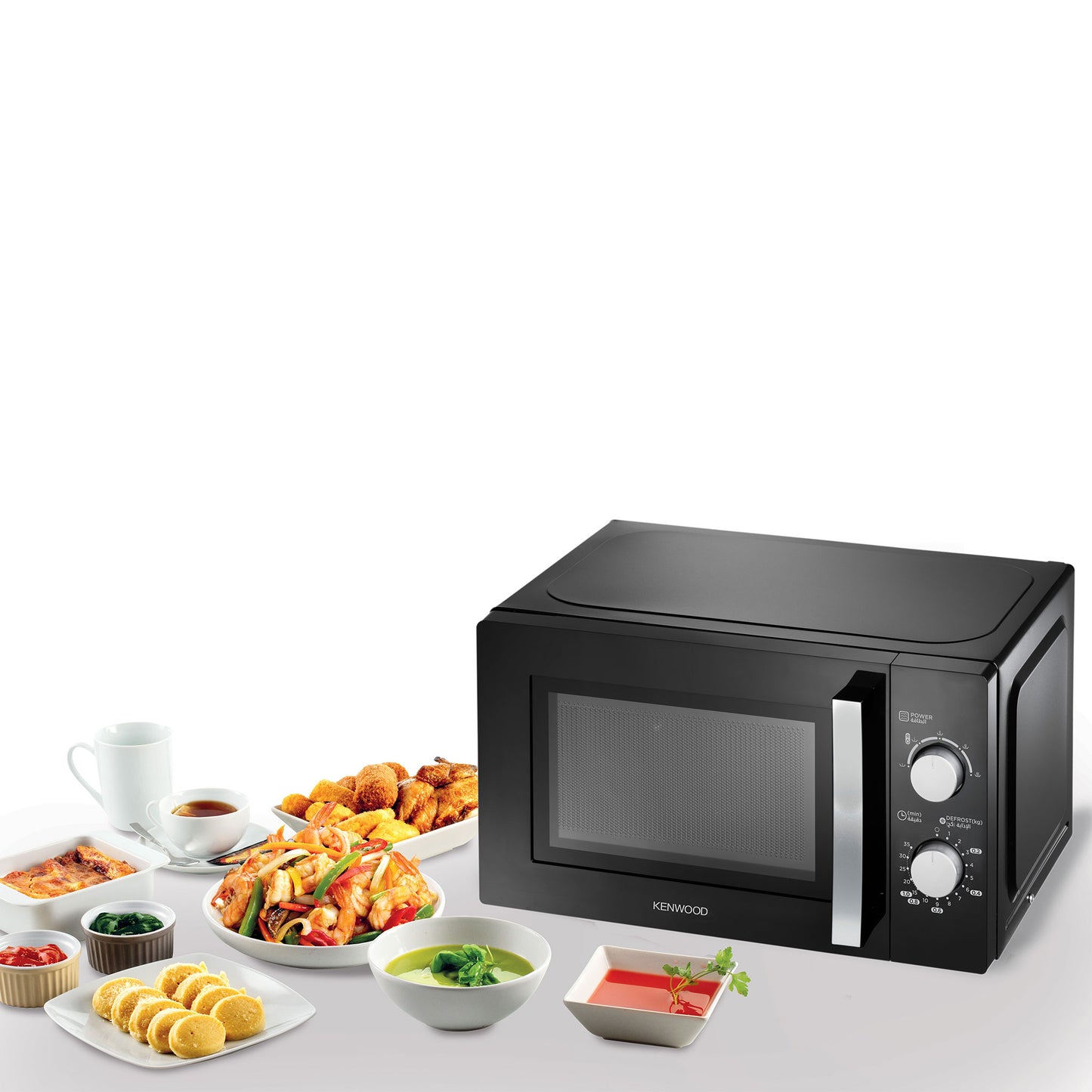 KENWOOD 20L Microwave Oven with 5 Power Levels, Defrost Function, 35 Minutes Timer 700W MWM20 Black and White