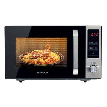 KENWOOD 25L Microwave Oven with Grill, Digital Display, 5 Power Levels, Defrost Function, Stainless Steel, Auto Menu, 95 Minutes Timer, Clock Function 800W MWM25.000BK Black/Silver