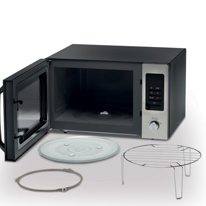 KENWOOD 30L Microwave Oven with Grill, Digital Display, 5 Power Levels, Defrost Function, Stainless Steel, Auto Menu, 95 Minutes Timer, Clock Function 1000W MWM30.000BK Black/Silver