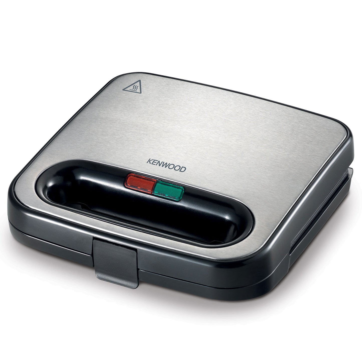 KENWOOD Sandwich Maker with Non Stick Fixed Griddle Plates for Toasties, Grills, Sandwiches SMM00.000SI Black/Silver