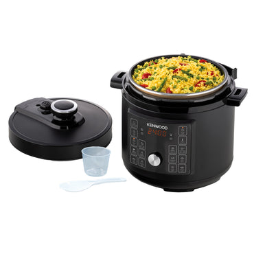 KENWOOD Electric Pressure Cooker 6L Smart Steam Pot 16-in-1 Multifunctional Programmable Multicooker, Steamer, Rice Cooker, Slow Cooker, Saute Pot, Soup, Yogurt, Cake & More PCM90.000BK Black