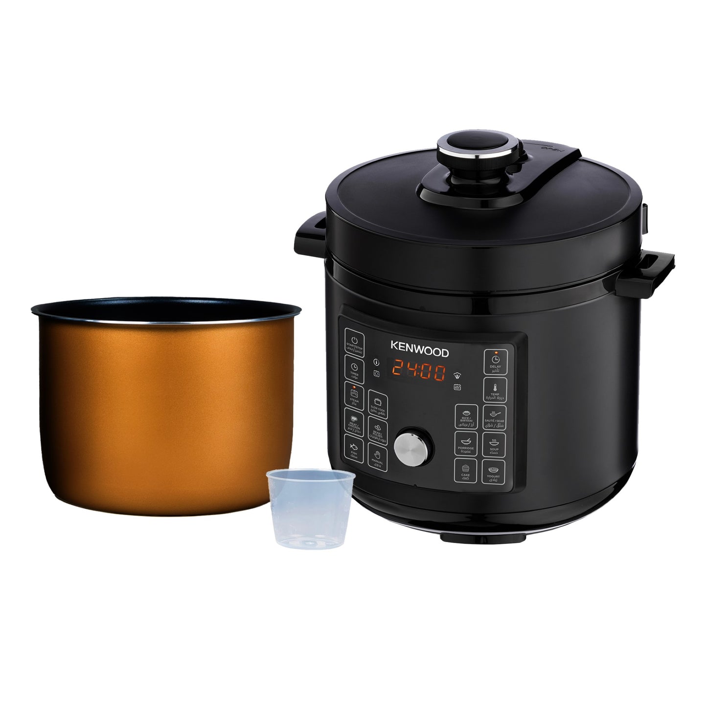 KENWOOD Electric Pressure Cooker 6L Smart Steam Pot 16-in-1 Multifunctional Programmable Multicooker, Steamer, Rice Cooker, Slow Cooker, Saute Pot, Soup, Yogurt, Cake & More PCM90.000BK Black