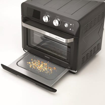 Kenwood 2-in-1 25L Toaster Oven+Air Fryer - Oven Toaster Grill with Large Capacity, Rotisserie Function for Frying, Roasting, Grilling, Broiling, Baking, Browning, Defrosting, Heating MOA25.600BK Black