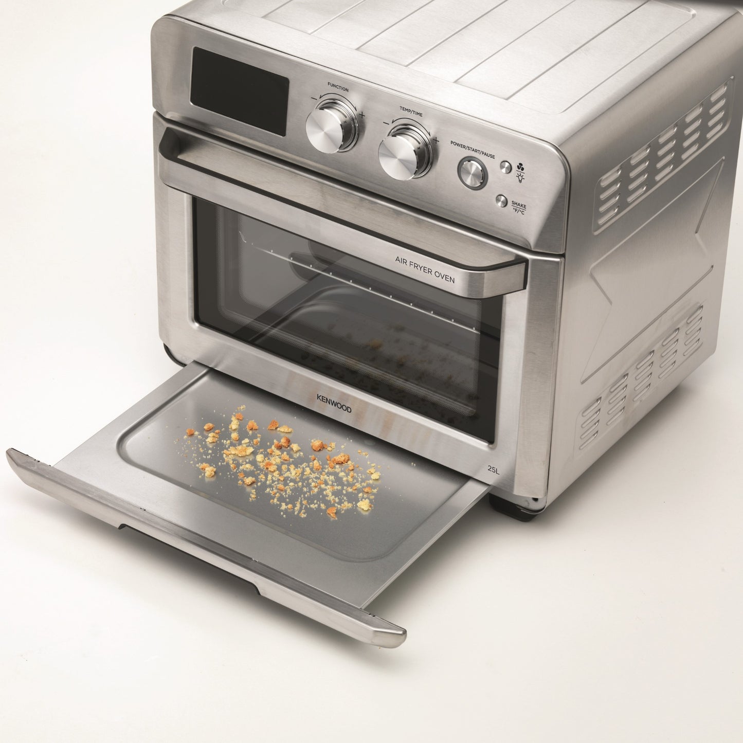 KENWOOD 2-in-1 25L Toaster Oven+Air Fryer-Oven Toaster Grill with Large Capacity, Rotisserie Function for Frying, Roasting, Grilling, Broiling, Baking, Browning, Defrosting, Heating MOA26.600SS Silver