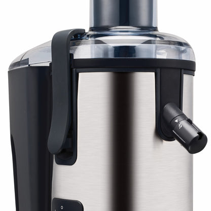 Kenwood Juicer 700W Stainless Steel Juice Extractor with 75mm Wide Feed Tube, 2 Speed, Transparent Juice Jug, Pulp Container, Anti Drip for Home, Office, Restaurant &Cafeteria JEM50.000BS Silver/Black