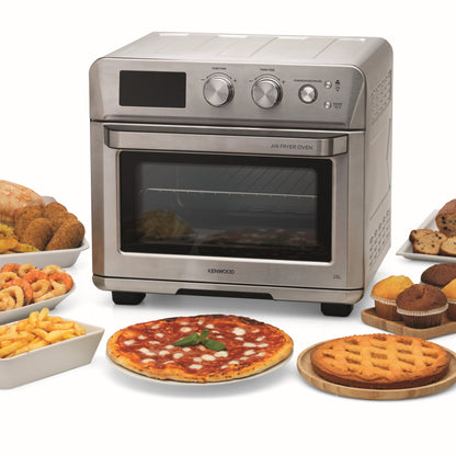 KENWOOD 2-in-1 25L Toaster Oven+Air Fryer-Oven Toaster Grill with Large Capacity, Rotisserie Function for Frying, Roasting, Grilling, Broiling, Baking, Browning, Defrosting, Heating MOA26.600SS Silver