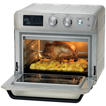 KENWOOD 2-in-1 25L Toaster Oven+Air Fryer-Oven Toaster Grill with Large Capacity, Rotisserie Function for Frying, Roasting, Grilling, Broiling, Baking, Browning, Defrosting, Heating MOA26.600SS Silver