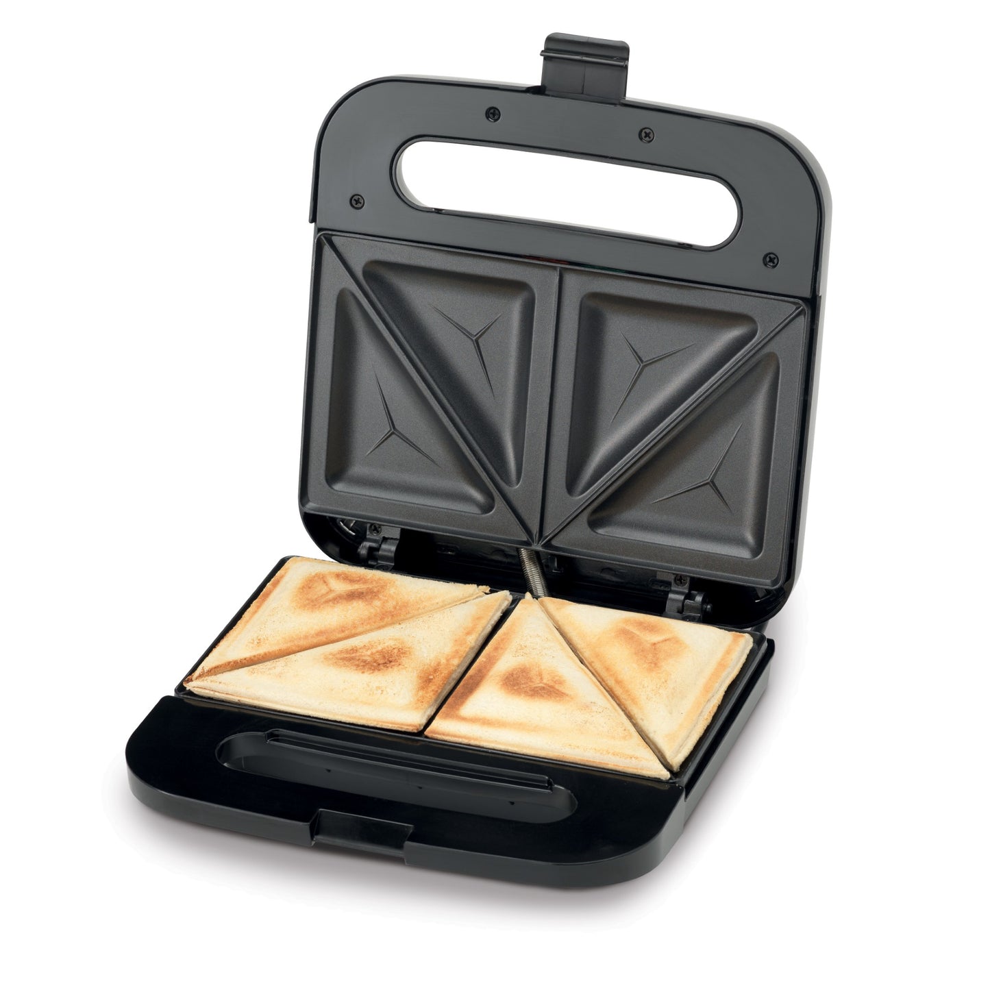 KENWOOD Sandwich Maker with Non Stick Fixed Griddle Plates for Toasties, Grills, Sandwiches SMM00.000SI Black/Silver