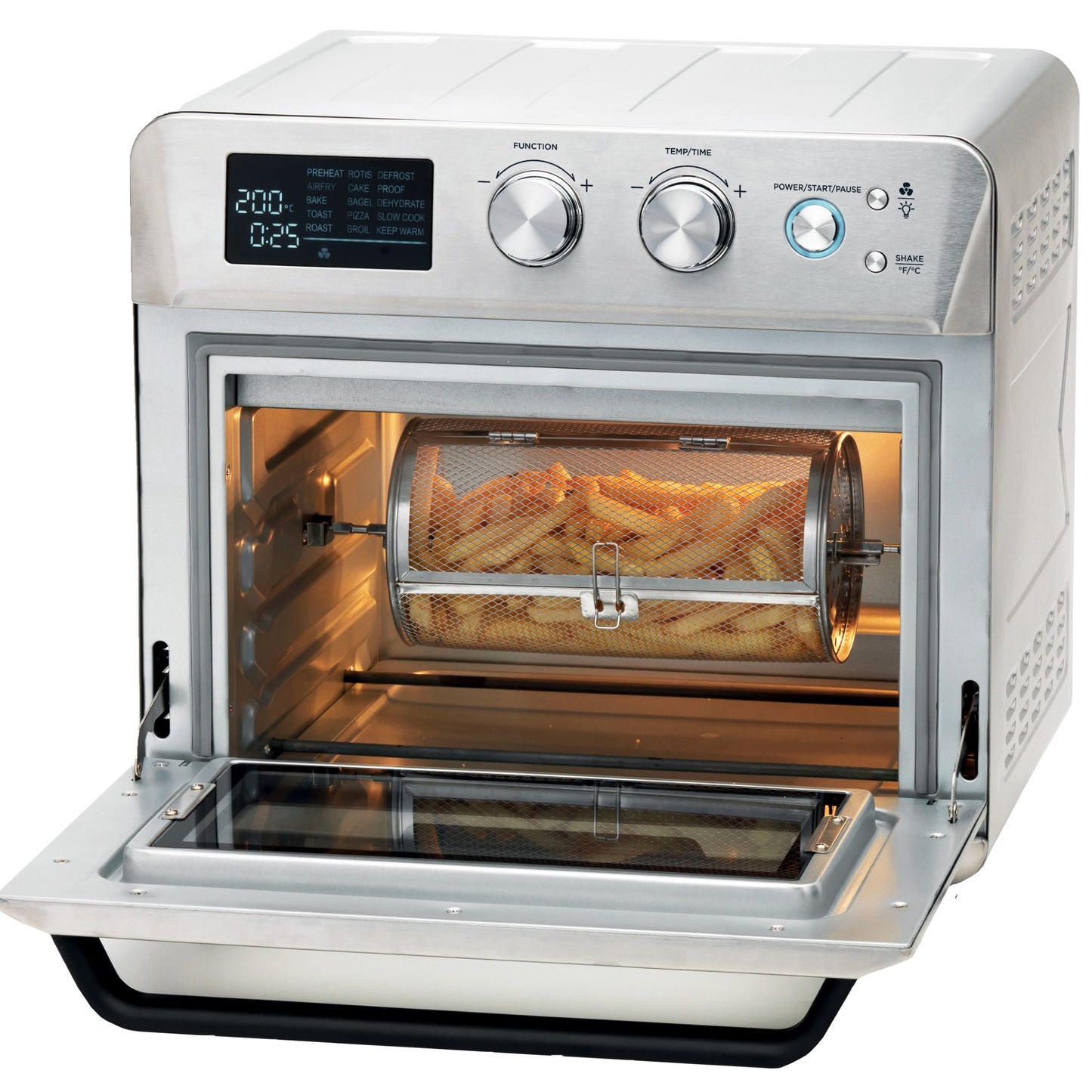 KENWOOD 2-in-1 25L Toaster Oven+Air Fryer-Oven Toaster Grill with Large Capacity, Rotisserie Function for Frying, Roasting, Grilling, Broiling, Baking, Browning, Defrosting, Heating MOA26.600SS Silver