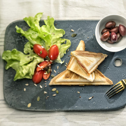 KENWOOD Sandwich Maker with Non Stick Fixed Griddle Plates for Toasties, Grills, Sandwiches SMM00.000SI Black/Silver