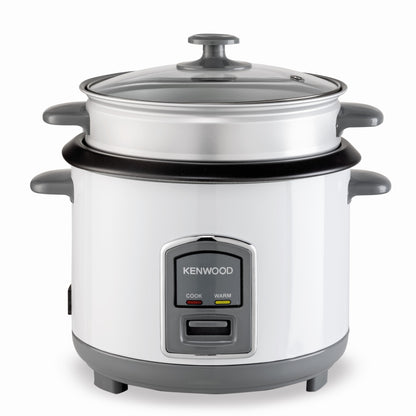 Kenwood 2-in-1 Rice Cooker 1.8L 10-Cup with Steamer Basket RCM18.000WH Rice Cooker – 700 W | 1.8 L Capacity | White Finish