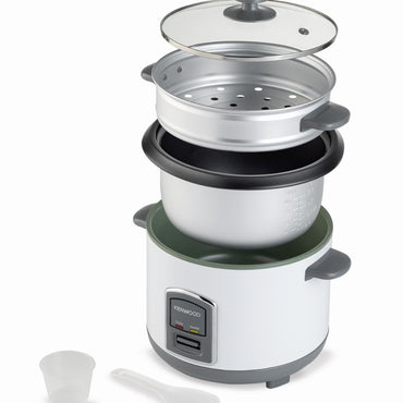 Kenwood 2-in-1 Rice Cooker 1.8L 10-Cup with Steamer Basket RCM18.000WH Rice Cooker – 700 W | 1.8 L Capacity | White Finish