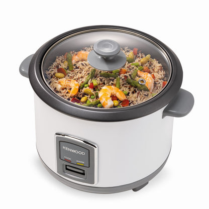 Kenwood 2-in-1 Rice Cooker 1.8L 10-Cup with Steamer Basket RCM18.000WH Rice Cooker – 700 W | 1.8 L Capacity | White Finish
