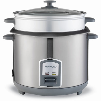 Kenwood 2-in-1 Rice Cooker 2.8L 16-Cup with Food Steamer Basket RCM28.000SS Rice Cooker – 900 W | 2.8 L Capacity | Stainless Steel Finish