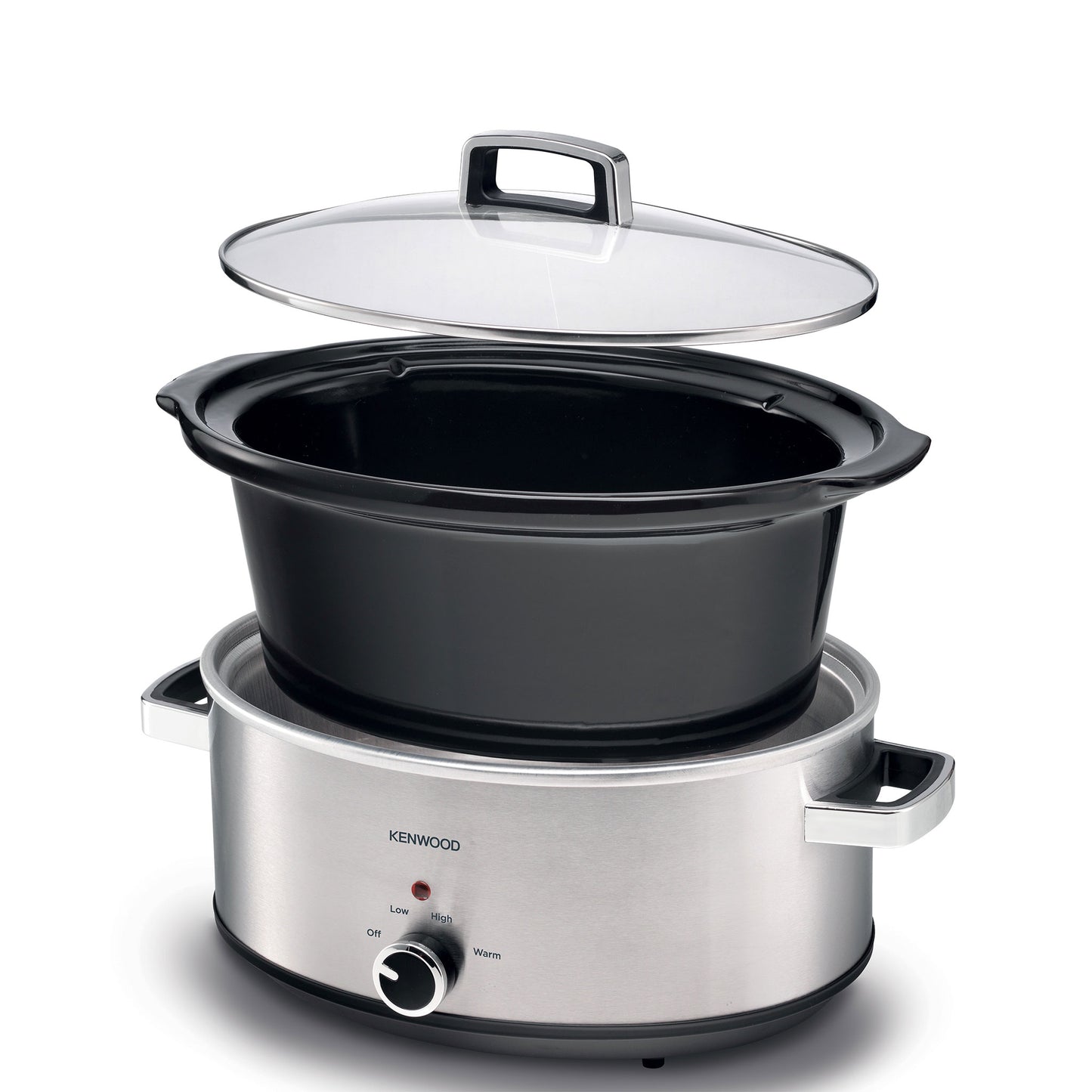 KENWOOD Slow Cooker 6.5L Slow Rice Cooker with 3 Heat Settings (Low, High & Warm), Preserves Flavour, Herbs & Spices are Absorbed Well, Meat Becomes Extremely Tender SCM70.000SS Silver