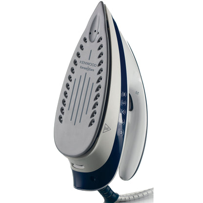 Kenwood Steam Iron Steam Station 2600W With 1.8L Water Tank Capacity, Ceramic Soleplate, 7 Bar Boiler Pressure, 600G Steam Shot, Anti Drip, Auto Shut Off, Self Clean SSP70.000WB White/Blue