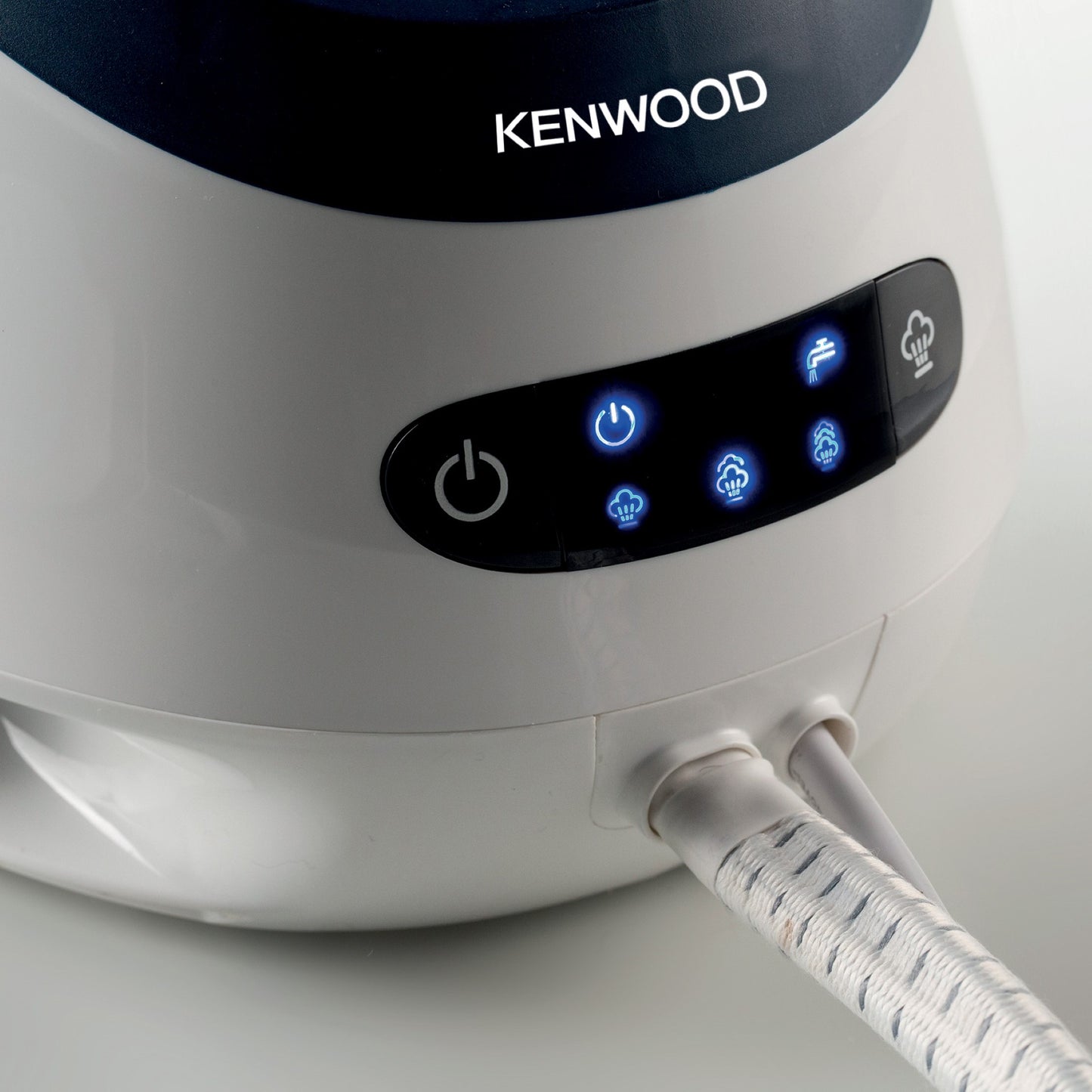 Kenwood Steam Iron Steam Station 2600W With 1.8L Water Tank Capacity, Ceramic Soleplate, 7 Bar Boiler Pressure, 600G Steam Shot, Anti Drip, Auto Shut Off, Self Clean SSP70.000WB White/Blue