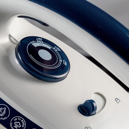 Kenwood Steam Iron Steam Station 2600W With 1.8L Water Tank Capacity, Ceramic Soleplate, 7 Bar Boiler Pressure, 600G Steam Shot, Anti Drip, Auto Shut Off, Self Clean SSP70.000WB White/Blue