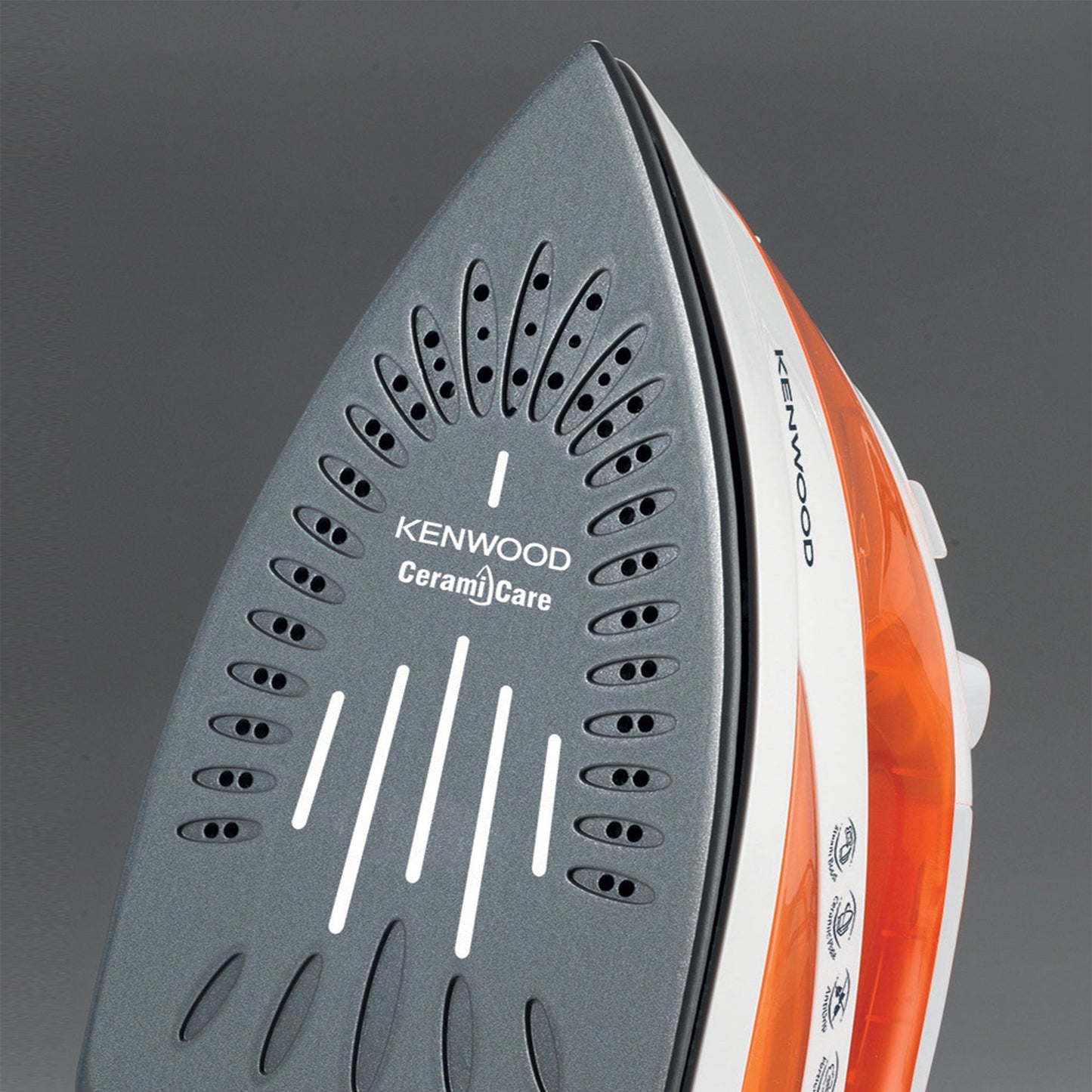 Kenwood Steam Iron 2100W With Ceramic Soleplate, Anti-Drip, Self Clean, Continuous Steam, Burst, Spray Function Stp50.000Wo White/Orange