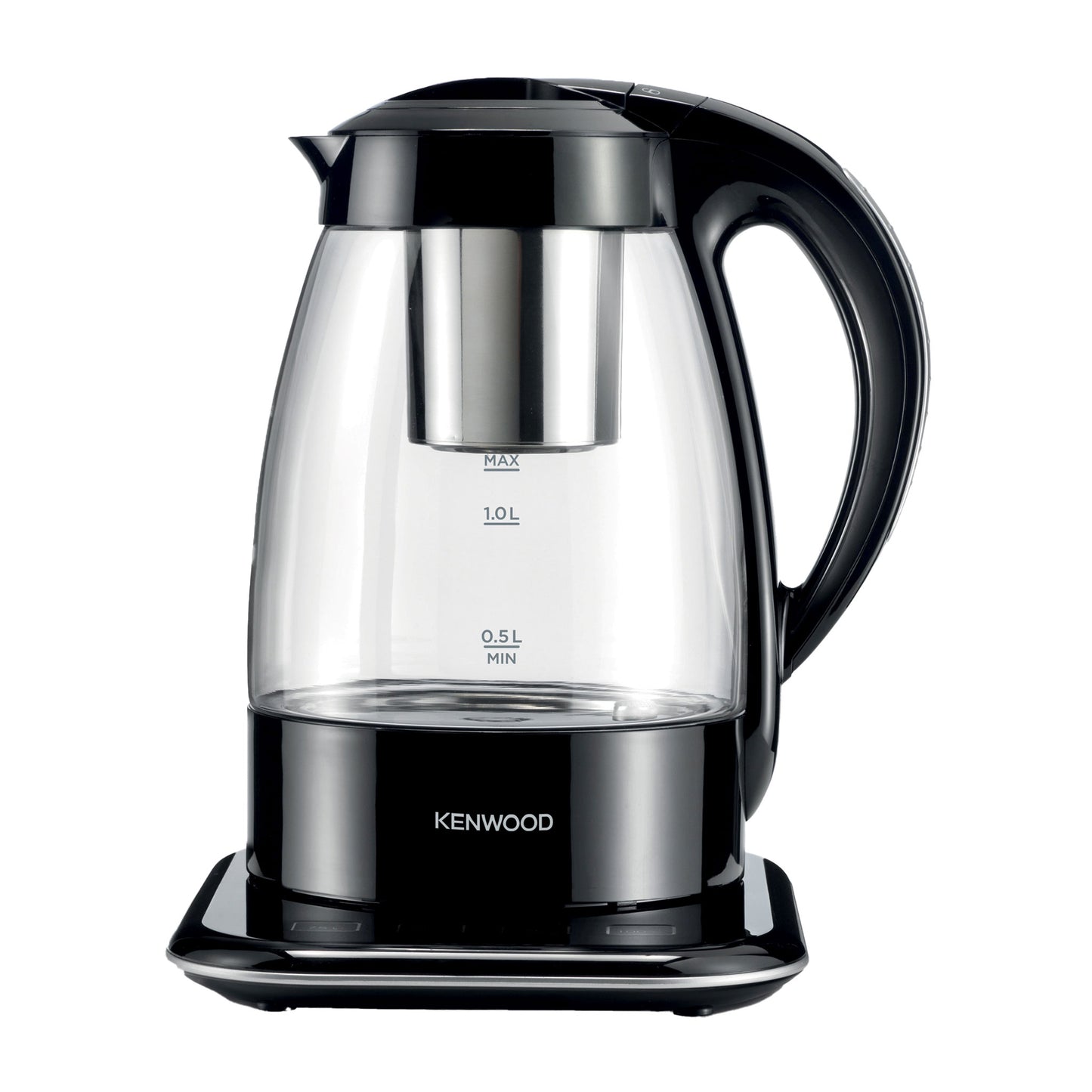 Kenwood 3-In-1 Automatic Tea Maker + Electric Glass Kettle + Drip Coffee Maker 1.2L For Home And Office Tmg70.000Cl Black/Clear