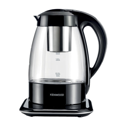 Kenwood 3-In-1 Automatic Tea Maker + Electric Glass Kettle + Drip Coffee Maker 1.2L For Home And Office Tmg70.000Cl Black/Clear