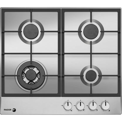 FAGOR Built-in Gas Cooktops, 4 Burners Stainless Steel Gas Hob 60X60 CM, Cast iron pan supports, HG-640RX Made in Poland