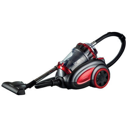 KENWOOD Vacuum Cleaner 2200W Multi Cyclonic Bagless Canister Vacuum Cleaner 3.5L with 5m Cable, Multi-Surface, Cleanable Hepa Filter, Anti Bacteria, Pet Care for Home & Office VBP80.000RG Grey/Red