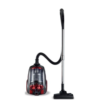 KENWOOD Vacuum Cleaner 2200W Multi Cyclonic Bagless Canister Vacuum Cleaner 3.5L with 5m Cable, Multi-Surface, Cleanable Hepa Filter, Anti Bacteria, Pet Care for Home & Office VBP80.000RG Grey/Red