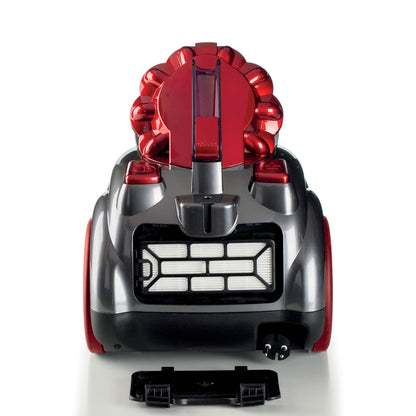 KENWOOD Vacuum Cleaner 2200W Multi Cyclonic Bagless Canister Vacuum Cleaner 3.5L with 5m Cable, Multi-Surface, Cleanable Hepa Filter, Anti Bacteria, Pet Care for Home & Office VBP80.000RG Grey/Red