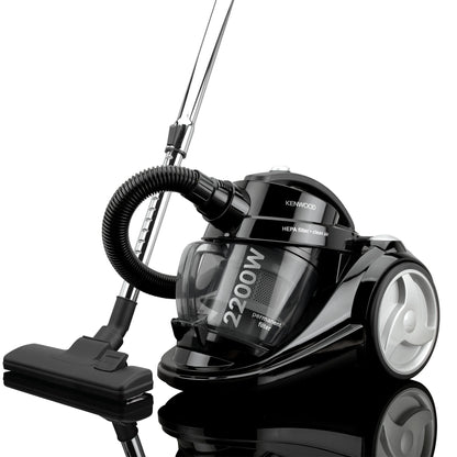 Kenwood Canister Vacuum Cleaner, Cyclonic With Hepa Filter, 2200Watts, VC7050, Black
