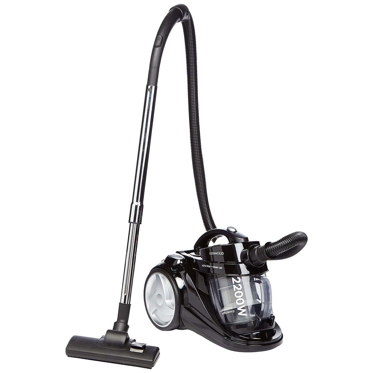 Kenwood Canister Vacuum Cleaner, Cyclonic With Hepa Filter, 2200Watts, VC7050, Black