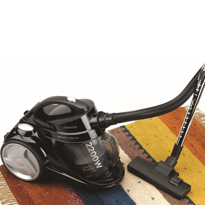 Kenwood Canister Vacuum Cleaner, Cyclonic With Hepa Filter, 2200Watts, VC7050, Black