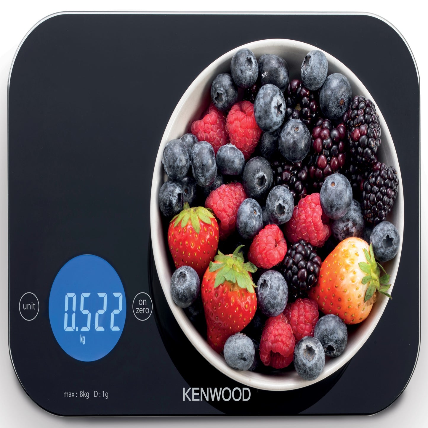 Kenwood Digital Kitchen Scale – 5 g to 8 kg Capacity | Black & White WEP50