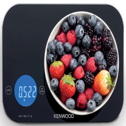 Kenwood Digital Kitchen Scale – 5 g to 8 kg Capacity | Black & White WEP50