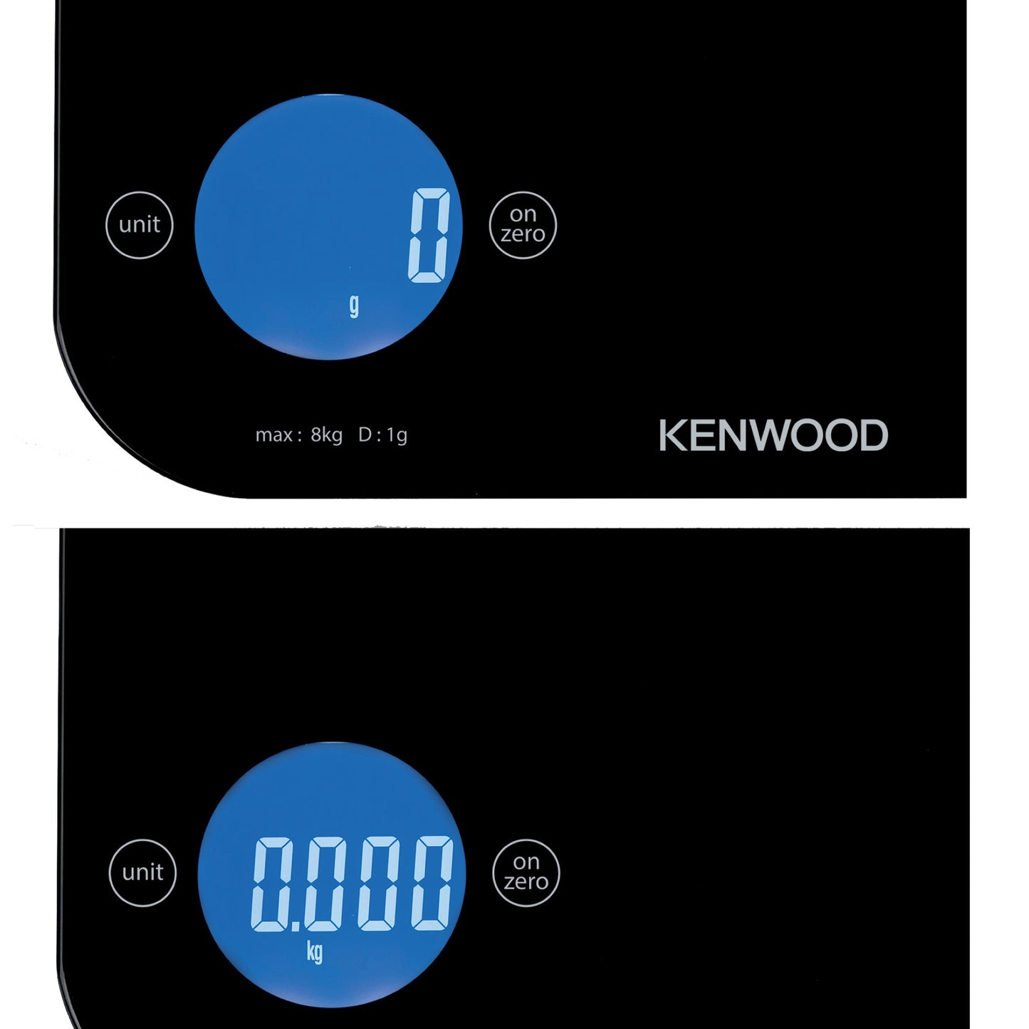 Kenwood Digital Kitchen Scale – 5 g to 8 kg Capacity | Black & White WEP50