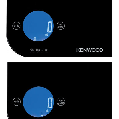 Kenwood Digital Kitchen Scale – 5 g to 8 kg Capacity | Black & White WEP50