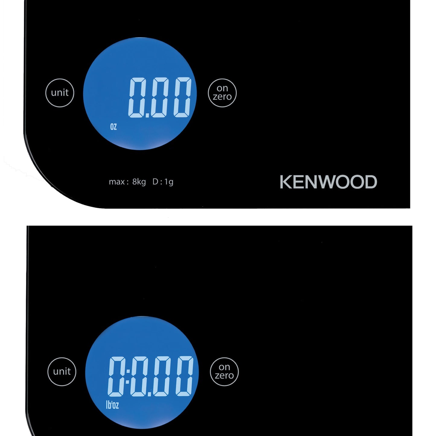 Kenwood Digital Kitchen Scale – 5 g to 8 kg Capacity | Black & White WEP50