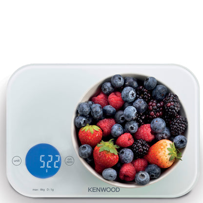 Kenwood Digital Kitchen Scale – 5 g to 8 kg Capacity | Black & White WEP50